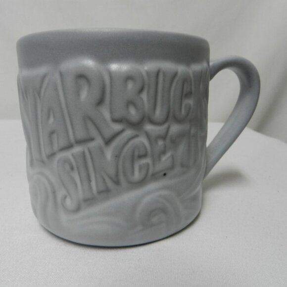 Starbucks 2016 Siren Mug Since '71 Logo Gray Matte Raised Mermaid micro dish - Picture 5 of 9